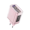 Acefast Ladegerät GaN 65W 3 Ports (1xUSB, 2xUSB C) rosa (A45)