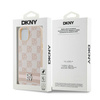 DKNY DKHCP15SPCPTSSP iPhone 15 / 14 / 13 6.1" różowy/pink hardcase Leather Checkered Mono Pattern & Printed Stripes