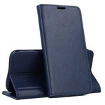 Case IPHONE 14 PRO MAX Wallet with a Flap Leatherette Holster Magnet Book navy blue