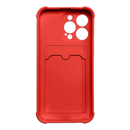 Card Armor Case etui pokrowiec do iPhone 12 Pro portfel na kartę silikonowe pancerne etui Air Bag czerwony