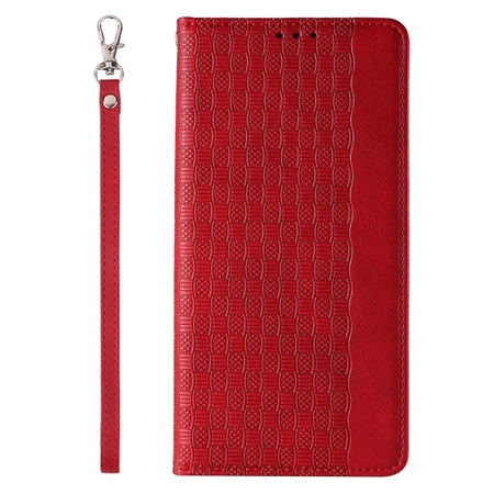 Magnet Strap Case iPhone 14 Pro Hülle mit Flip Wallet Mini Lanyard Ständer Rot