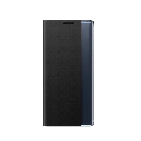 New Sleep Case iPhone 16e Flip Cover mit Ständer - Schwarz