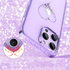 Kingxbar Wish Series etui iPhone 14 Pro ozdobione kryształami fioletowe