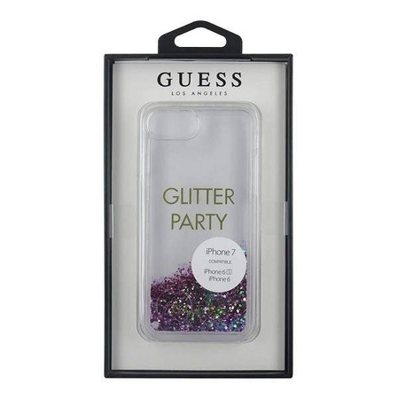 Guess GUHCP7GLUQPU iPhone 6/7/8 fioletowy/purple hard case Liquid Glitter Party
