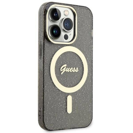 Guess GUHMP14XHCMCGK iPhone 14 Pro Max 6.7&quot; black/black hardcase Glitter Gold MagSafe