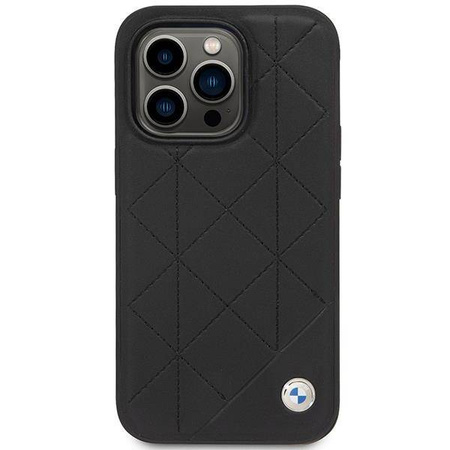Original Case IPHONE 14 PRO BMW Leather Quilted (BMHCP14L22RQDK) black