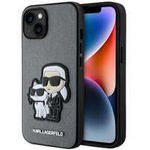 Karl Lagerfeld KLHCP14SSANKCPG iPhone 14 6.1&quot; Hardcase Silber/Silber Saffiano Karl &amp; Choupette