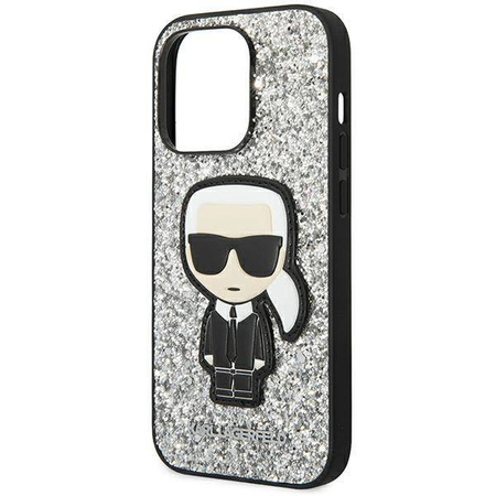 Karl Lagerfeld KLHCP14XGFKPG iPhone 14 Pro Max 6.7 "hardcase silver / silver Glitter Flakes Ikonik