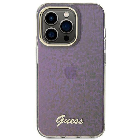 Guess GUHCP15LHDECMP iPhone 15 Pro 6,1&quot; rosa/rosa Hardcase IML Faceted Mirror Disco Iridescent