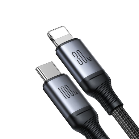 2-in-1-Kabel Joyroom Speedy-Serie SA21-1T2 USB-C - USB-C / Lightning 100 W 1,5 m schwarz
