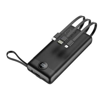 Bateria zewnętrzna (Powerbank) VEGER C20 - 20 000mAh (Micro + Typ C + Lightning 8-pin) czarny (W2047)