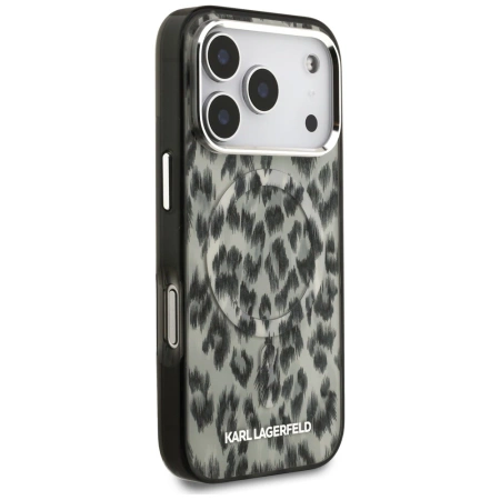Etui Karl Lagerfeld IML Leopard Pattern MagSafe na iPhone 17 Pro - brązowe