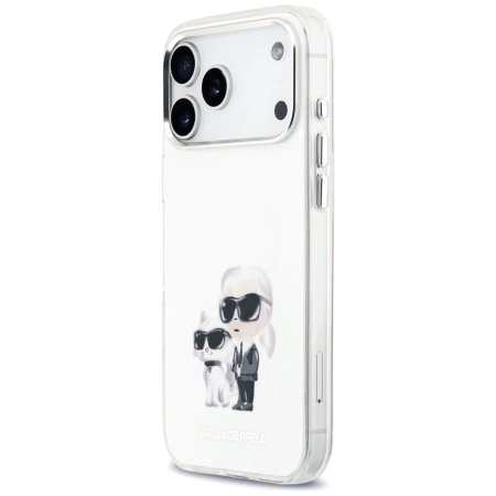 Karl Lagerfeld IML Aquarelle Karl & Choupette & Logo MagSafe Case for iPhone 17 Pro Max - White