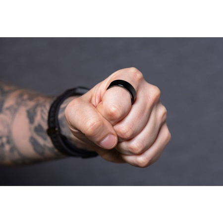 Smart Ring R11M- inteligentny pierścień ze stali ze stacją ładującą rozmiar 12 (21,4mm) czarny