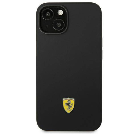 Original Case IPHONE 14 PLUS Ferrari Hardcase Silicone Metal Logo black