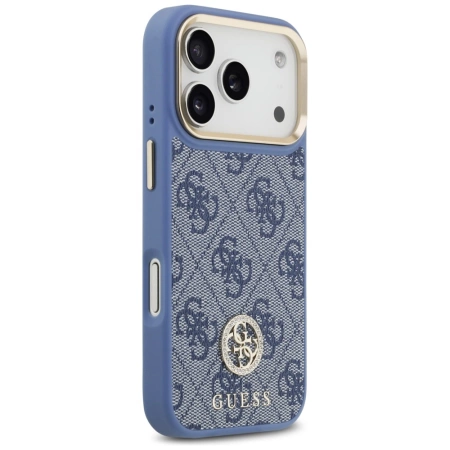 Guess 4G Strass Logo MagSafe Case für iPhone 17 Pro - Blau