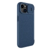 Nillkin Qin Cloth Pro Case Hülle für iPhone 14 Plus Kamera Cover Holster Cover Flip Case Blau