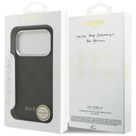 Etui Guess 4G Classic Logo MagSafe na iPhone 17 Pro - czarne