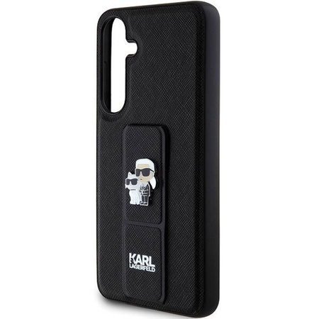 Oryginalne Etui KARL LAGERFELD hardcase Gripstand Saffiano Karl&Choupette Pins KLHCS24MGSAKCPK do Samsung Galaxy S24 Plus czarny