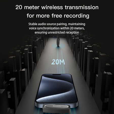 Yesido Mikrofon krawatowy bezprzewodowy KR12 Lightning czarny