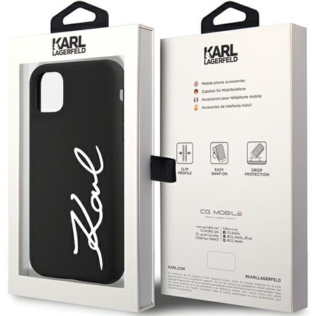 Karl Lagerfeld KLHCN61SKSVGK iPhone 11 / Xr 6,1" schwarz/schwarz Hardcase Silikon Signature