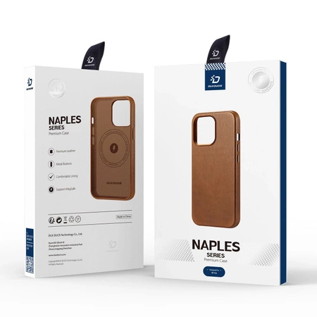 Dux Ducis Naples Hülle für iPhone 14 magnetische Lederhülle MagSafe braun