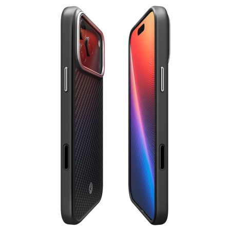 Spigen Enzo Aramid &quot;T&quot; MagSafe Case für iPhone 17 Pro Max - Schwarz und Silber