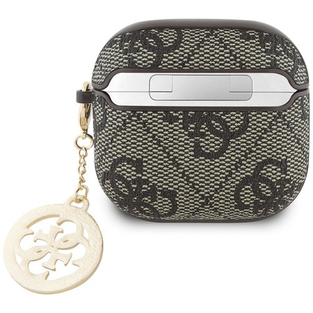 GUESS futerał do APPLE AirPods 4 GUA4P4E4CDW (PU 4G W/ Strass Charm) brązowy