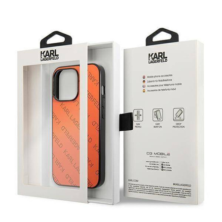 Original Case IPHONE 13 PRO MAX Karl Lagerfeld Hardcase Perforated Allover (KLHCP13XPTLO) orange