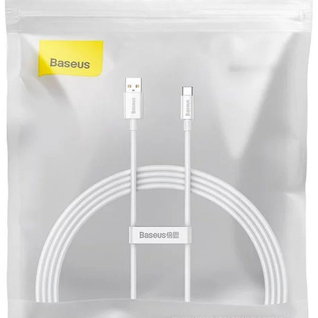 BASEUS kabel USB A do Typ C PD 100W 1,5m biały P10320102214-02