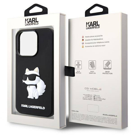 Karl Lagerfeld KLHCP14L3DRKHNK iPhone 14 Pro 6.1" black/black hardcase Rubber Choupette 3D