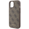 Guess 4G Metal Gold Logo case for iPhone 15 - brown