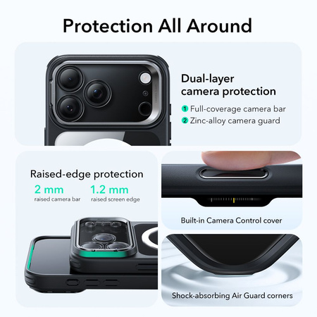 ESR CLASSIC HYBRID KICKSTAND MAGSAFE IPHONE 17 PRO MAX CLEAR/BLACK