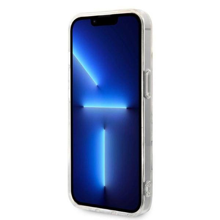 Guess Bundle Pack MagSafe IML Marble - Zestaw etui + ładowarka MagSafe iPhone 14 Plus (biały/złoty)