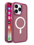 Magnetische, farblich matte Hülle für iPhone 15 – Burgunderrot