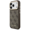 Etui Guess 4G z portfelem Magsafe na iPhone 17 Pro - brązowe