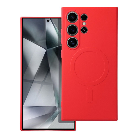 Futerał Silicone Mag Cover kompatybilny z MagSafe do SAMSUNG S24 ULTRA czerwony