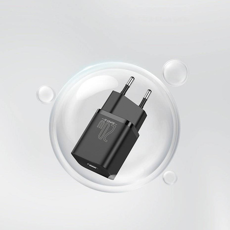 Baseus Super Si 1C szybka ładowarka USB Typ C 20W Power Delivery + kabel USB Typ C - Lightning 1m biały (TZCCSUP-B02)