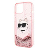 Karl Lagerfeld Liquid Glitter NFT Choupette Head - Etui iPhone 14 Plus (różowy)