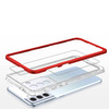 Clear 3in1 etui do Samsung Galaxy S21+ 5G (S21 Plus 5G) żelowy pokrowiec z ramką czerwony