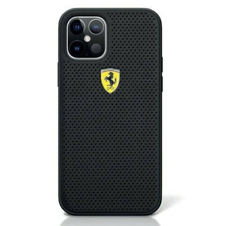 Ferrari FESPEHCP12MBK iPhone 12 Pro / iPhone 12 czarny/black hardcase On Track Perforated