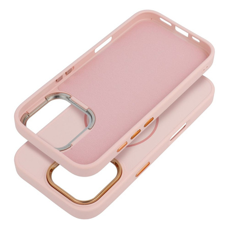 Futerał FRAME MAG COVER kompatybilny z MagSafe do IPHONE 15 PRO pudrowy róż