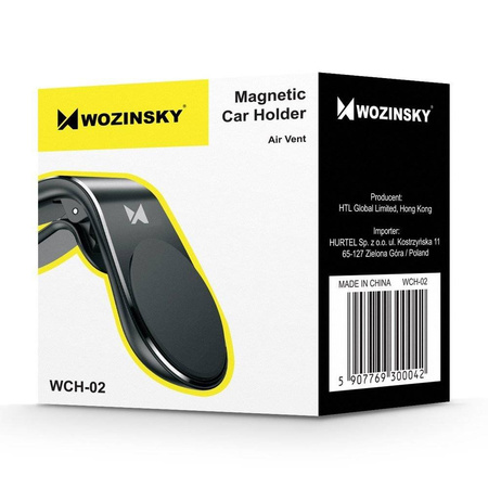 Wozinsky magnetyczny uchwyt samochodowy na kratkę wentylacyjną nawiew czarny (WCH-02)