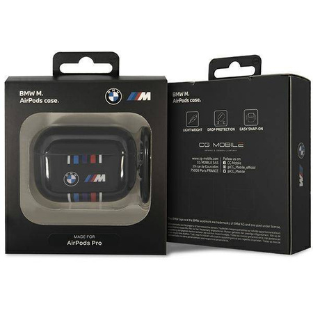 BMW BMAP22SWTK AirPods Pro Cover Schwarz/Schwarz Mehrfarbige Linien