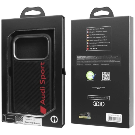 Audi R8 Carbon Fiber MagSafe Case für iPhone 17 Pro - Schwarz