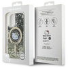 Original Handyhülle IPHONE 16 Hello Kitty Hardcase Liquid Glitter Fever MagSafe (HKHMP16SLGDIK) Schwarz und Golden