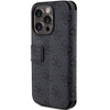 Original Case APPLE IPHONE 15 PRO Guess Book 4G Metal Gold Logo (GUBKP15L4GMGGR) gray