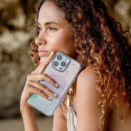 Etui IPHONE 16 PRO MAX UNIQ Coehl Celest Magnetic Charging Opal transparentne