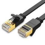 Ugreen płaski kabel przewód internetowy sieciowy Ethernet patchcord RJ45 Cat 7 STP LAN 10 Gbps 10 m czarny (NW106 11265)