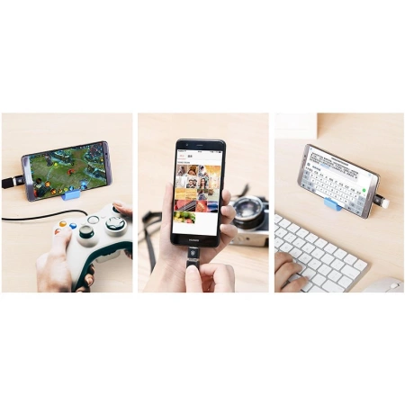 Baseus adapter przejściówka ze złącza USB na USB Type-C OTG czarny (CATOTG-01)